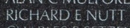 Photo of Nutt's name inscribed on The Wall.